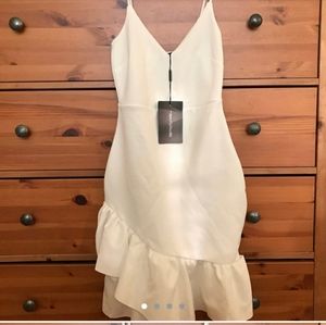 White Strappy Asymmetrical Hem Bodycon (size 2,4)